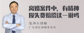 离婚案件中，有精神损失费赔偿这一说吗