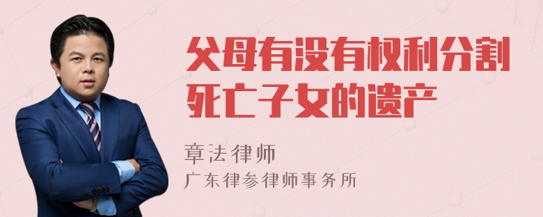 父母有没有权利分割死亡子女的遗产