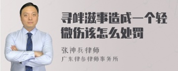 寻衅滋事造成一个轻微伤该怎么处罚