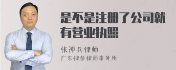 是不是注册了公司就有营业执照