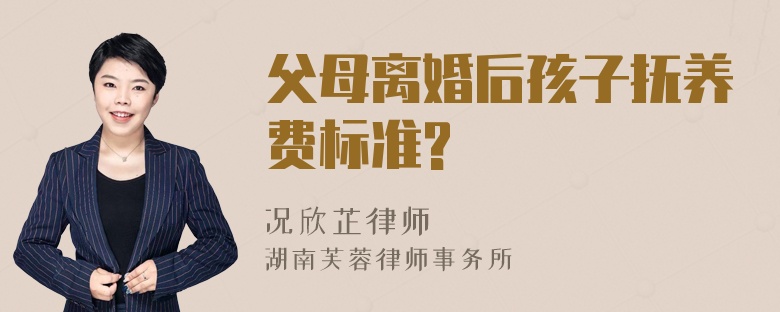 父母离婚后孩子抚养费标准?