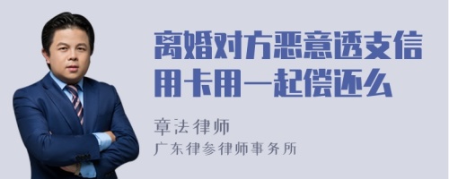 离婚对方恶意透支信用卡用一起偿还么