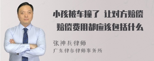 小孩被车撞了 让对方赔偿 赔偿费用都应该包括什么