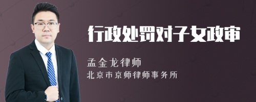 行政处罚对子女政审