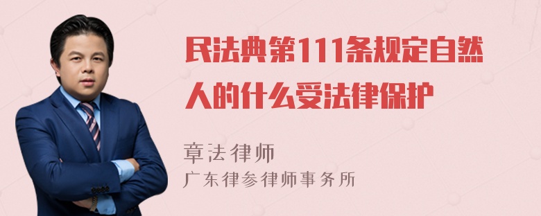 民法典第111条规定自然人的什么受法律保护