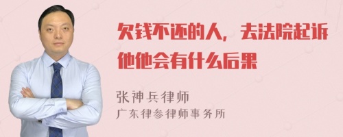 欠钱不还的人，去法院起诉他他会有什么后果