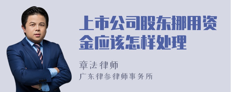 上市公司股东挪用资金应该怎样处理