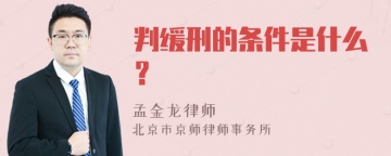 判缓刑的条件是什么？