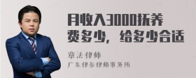 月收入3000抚养费多少，给多少合适