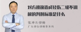 对方逃逸造成轻伤二级不调解的判刑标准是什么