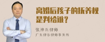 离婚后孩子的抚养权是判给谁？