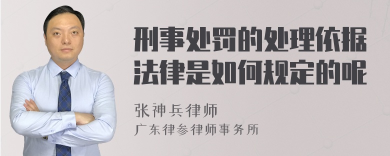 刑事处罚的处理依据法律是如何规定的呢