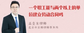 一个职工能与两个以上的单位建立劳动合同吗