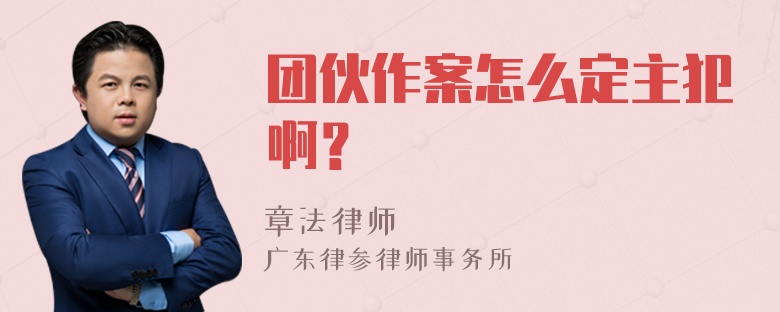 团伙作案怎么定主犯啊？