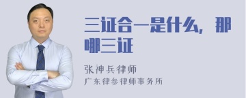 三证合一是什么，那哪三证