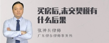 买房后,未交契税有什么后果