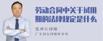 劳动合同中关于试用期的法律规定是什么