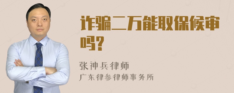 诈骗二万能取保候审吗?