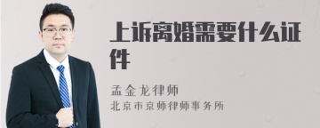 上诉离婚需要什么证件