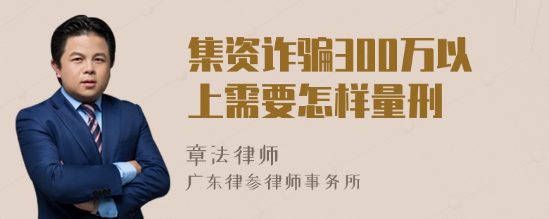 集资诈骗300万以上需要怎样量刑