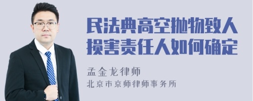 民法典高空抛物致人损害责任人如何确定