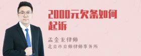 2000元欠条如何起诉