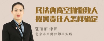 民法典高空抛物致人损害责任人怎样确定