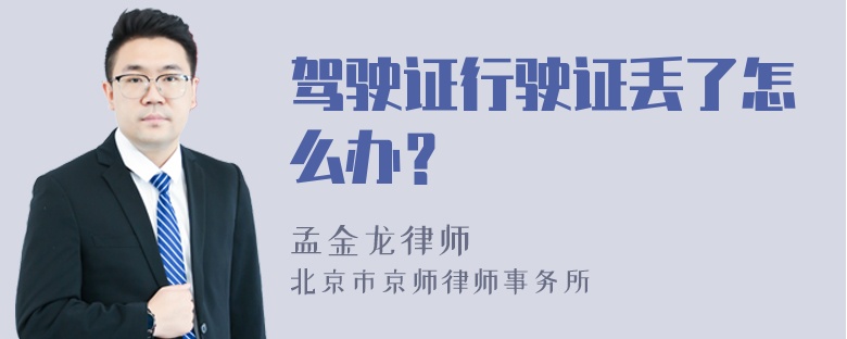 驾驶证行驶证丢了怎么办？