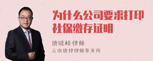 为什么公司要求打印社保缴存证明