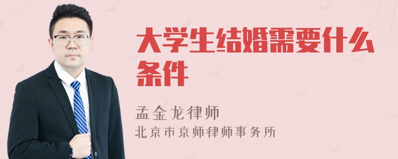 大学生结婚需要什么条件