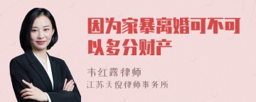 因为家暴离婚可不可以多分财产