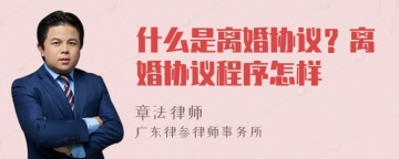 什么是离婚协议？离婚协议程序怎样