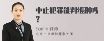 中止犯罪能判缓刑吗？