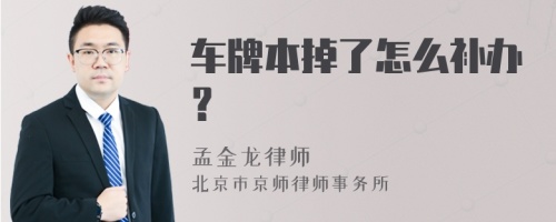 车牌本掉了怎么补办？