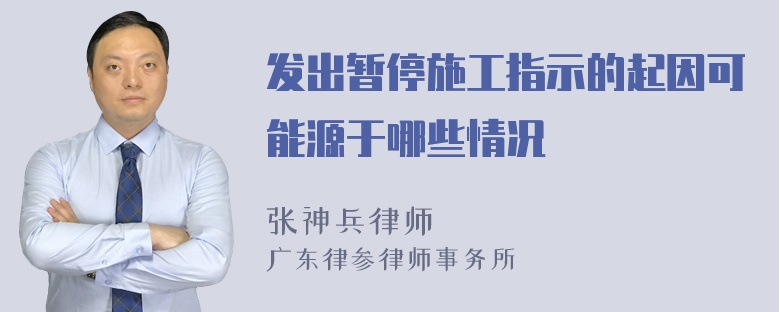 发出暂停施工指示的起因可能源于哪些情况