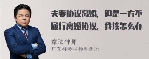 夫妻协议离婚，但是一方不履行离婚协议，我该怎么办