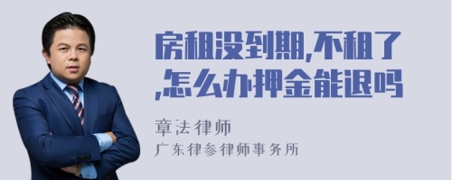 房租没到期,不租了,怎么办押金能退吗