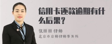 信用卡还款逾期有什么后果？