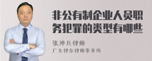 非公有制企业人员职务犯罪的类型有哪些