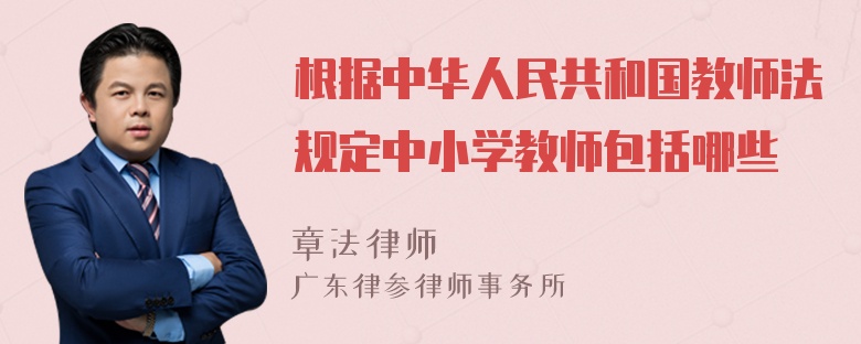 根据中华人民共和国教师法规定中小学教师包括哪些