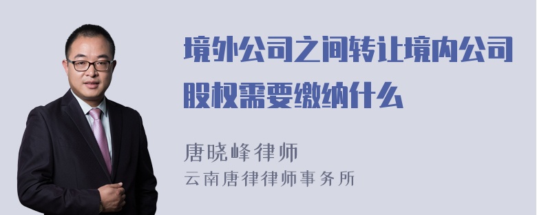 境外公司之间转让境内公司股权需要缴纳什么