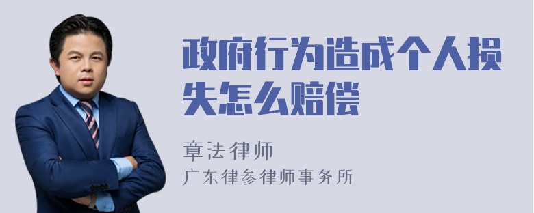 政府行为造成个人损失怎么赔偿