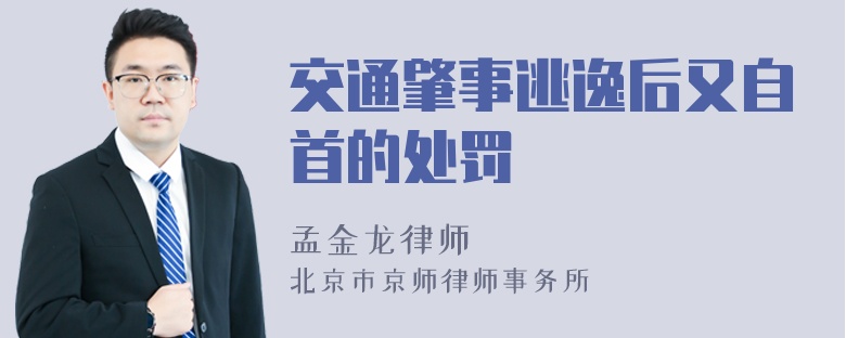 交通肇事逃逸后又自首的处罚