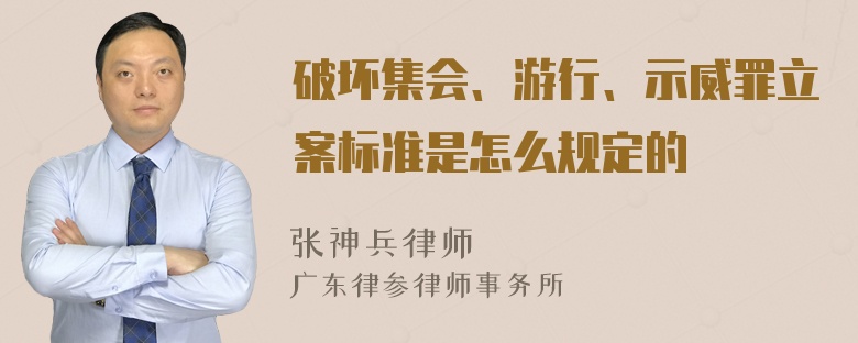 破坏集会、游行、示威罪立案标准是怎么规定的