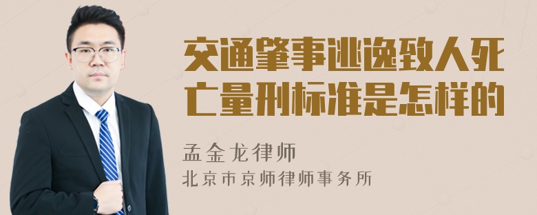 交通肇事逃逸致人死亡量刑标准是怎样的