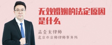 无效婚姻的法定原因是什么