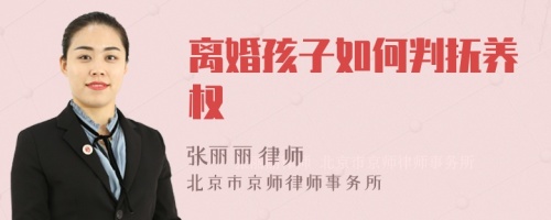 离婚孩子如何判抚养权