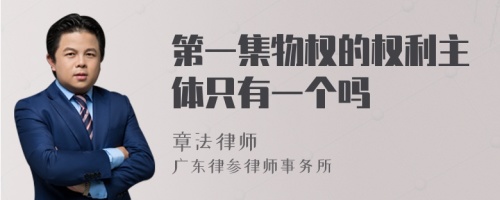 第一集物权的权利主体只有一个吗