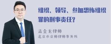 组织、领导、参加恐怖组织罪的刑事责任?