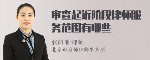 审查起诉阶段律师服务范围有哪些